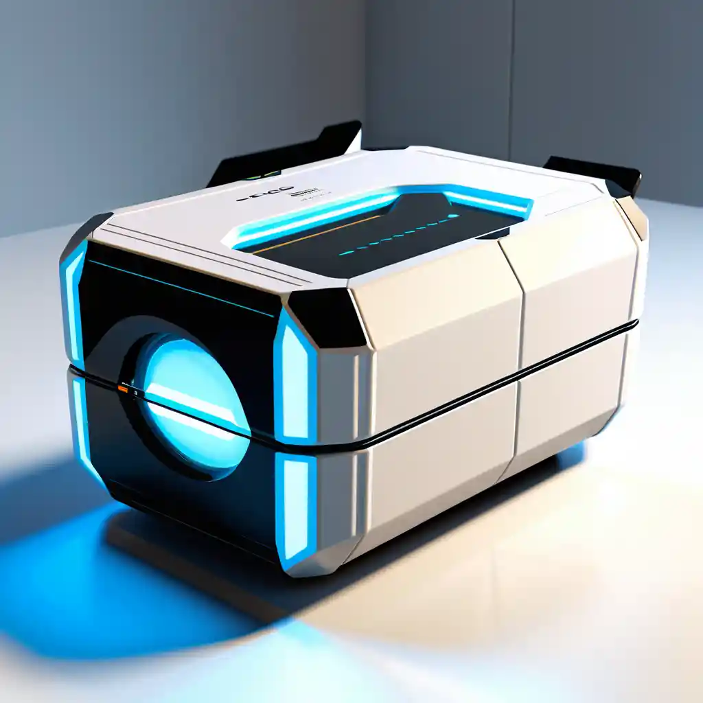 Futuristic alien gravity device on white studio background