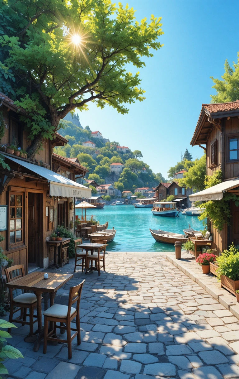 通往碧綠海港的溫馨海邊小村小徑