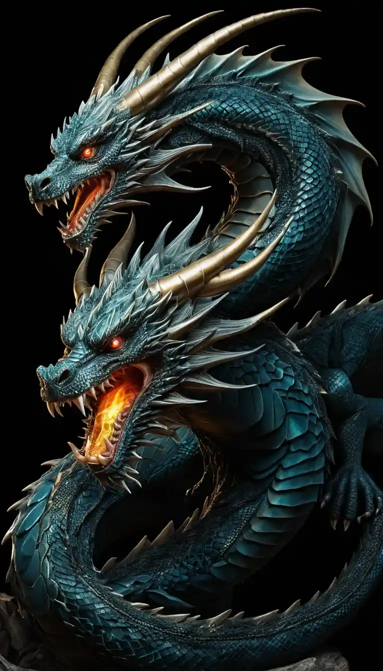 Ancient dragon symbol of power fear and dark energy