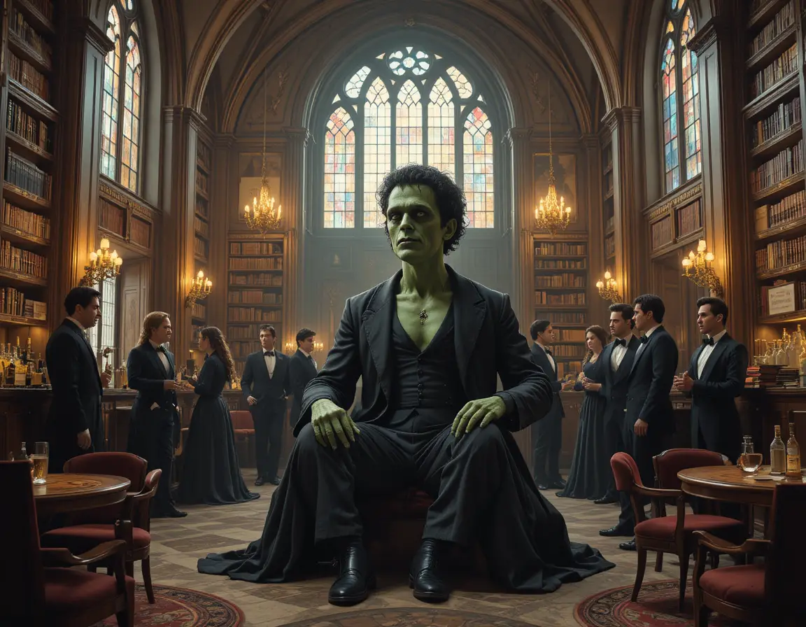 Retrato cinematográfico em CGI de uma mulher em um interior vitoriano