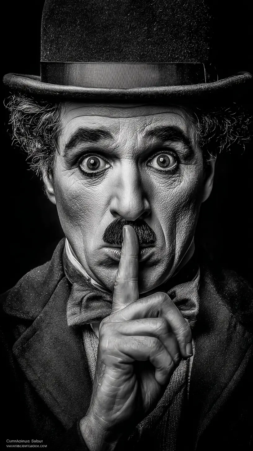 Black and white close up portrait of a silent man
