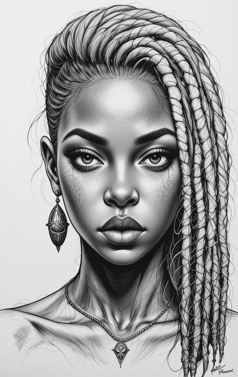 Freckled black girl with blonde locs and bold body markings