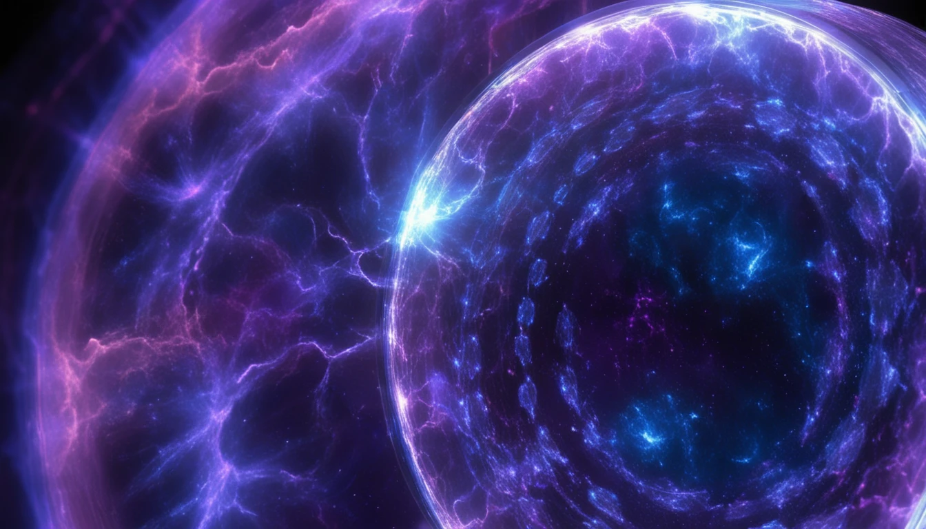 Glowing Plasma Energy Shield With Hexagonal Light Patterns