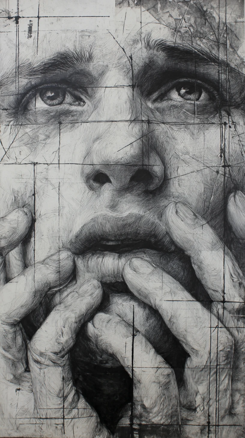 Close up sci fi woman imprisoned in desolate wasteland