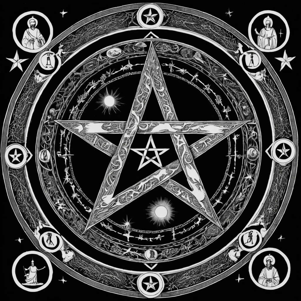 Simbolo occulto del pentagramma dell’anima umana in evoluzione