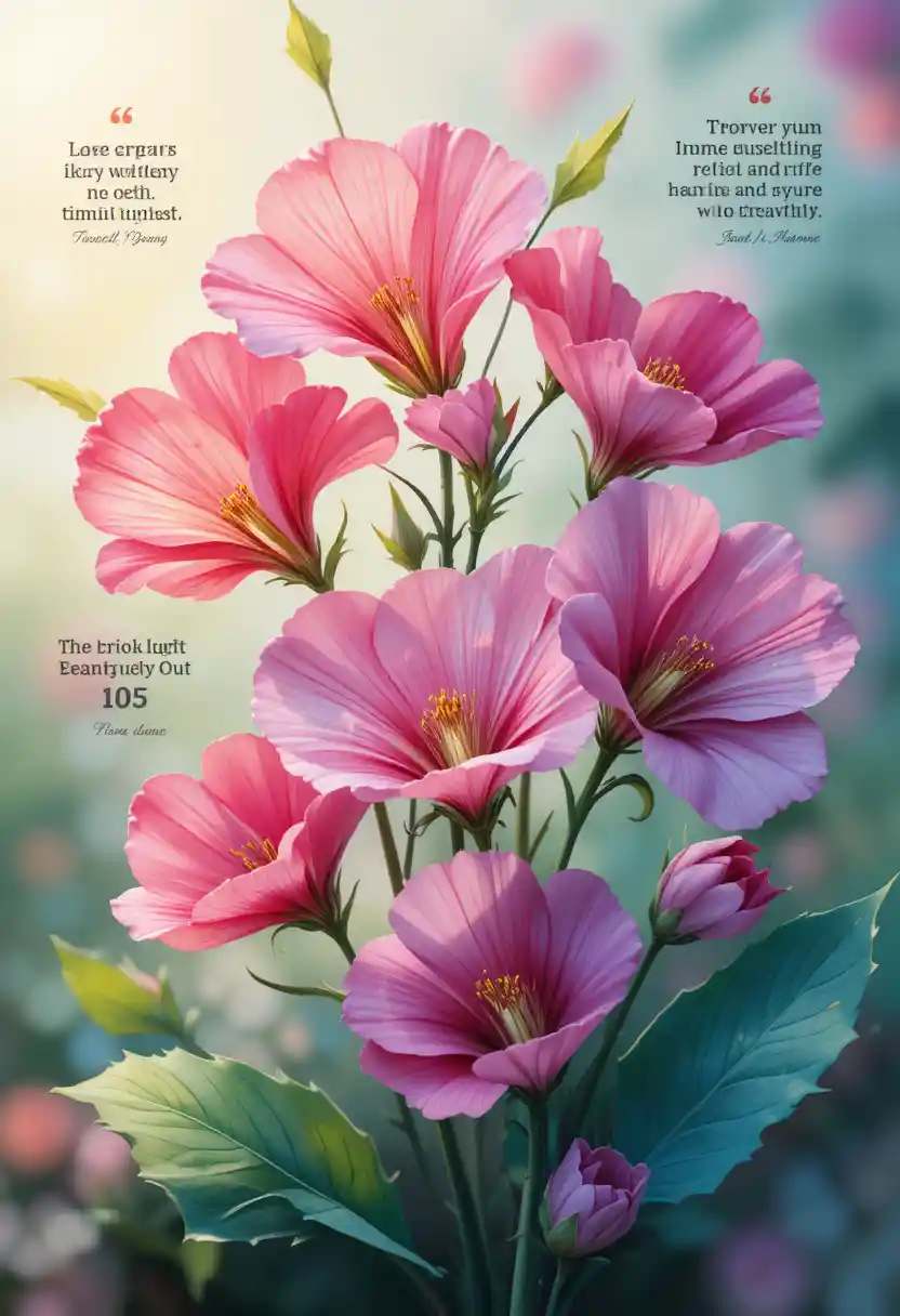 Flyer floral vectoriel coloré avec citations inspirantes sur la nature