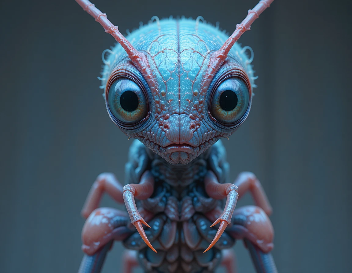 Créature arthropode alien colorée en illustration numérique onirique