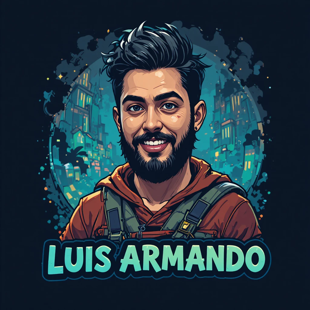 Farbenfrohes Schullogo-Design mit dem Namen Luis Armando