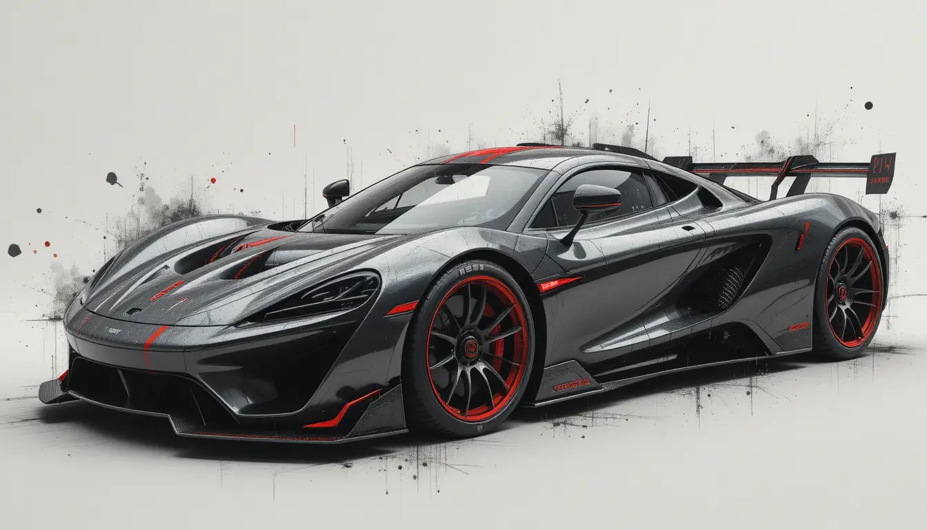 Graphite hypercar concept with bold red performance accents