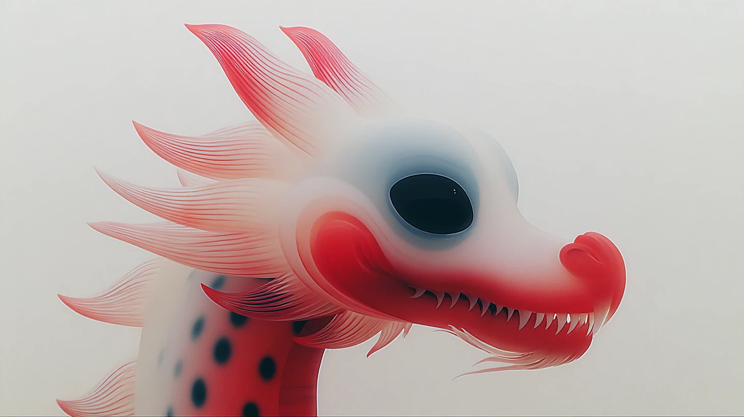 Colorful ancient chinese horror creatures in eerie fantasy scene