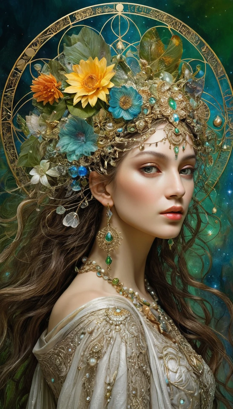 Ethereal woman at the balanced spring equinox in light