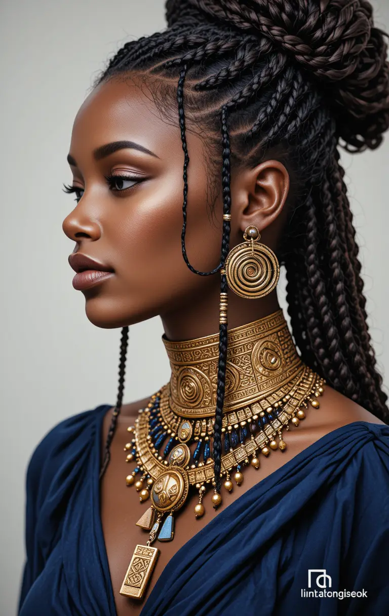 Regal profile portrait of a young Black woman