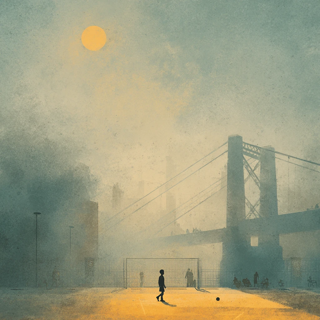 Surreales Manchester-United-Logo im bunten Nebel