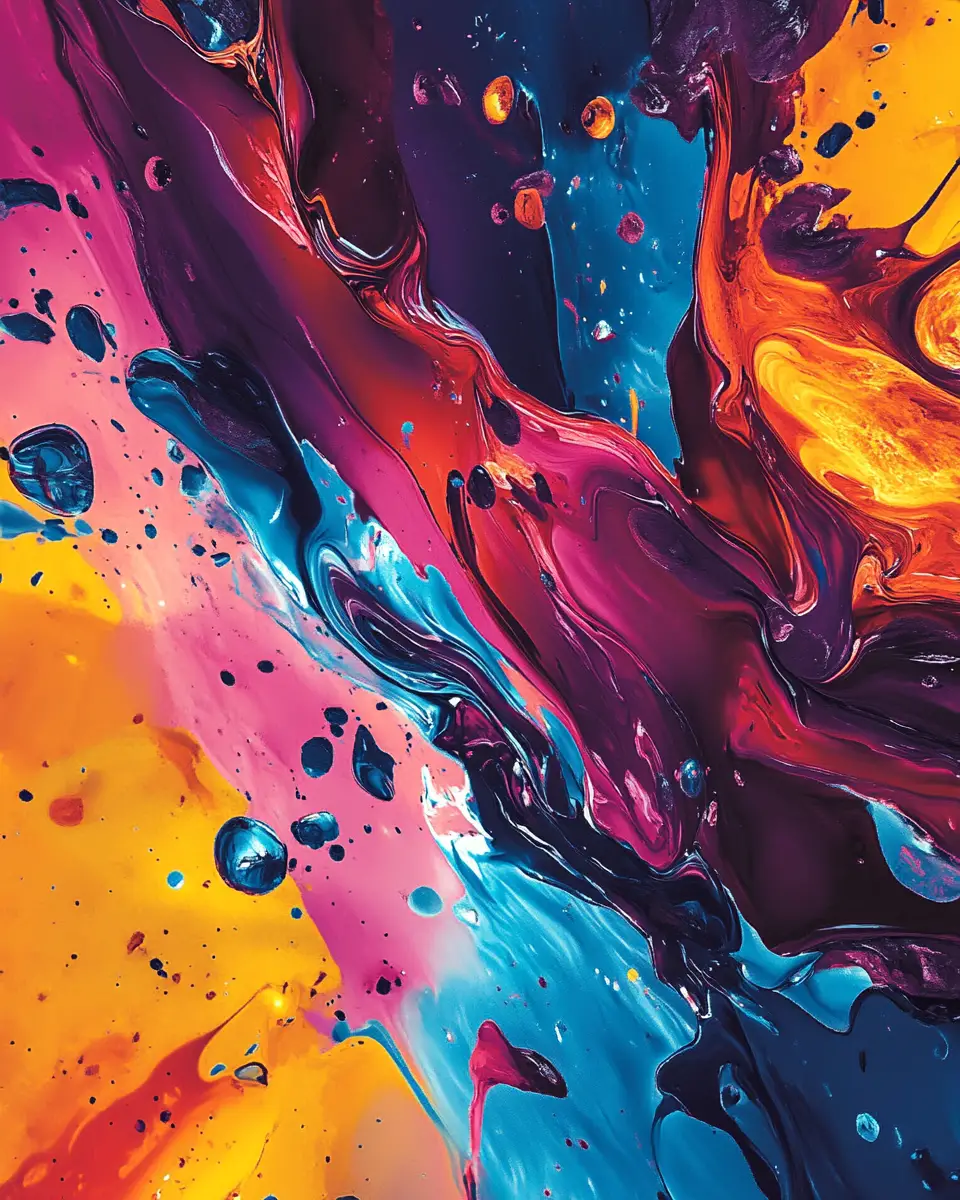 充滿活力的浪漫聲響抽象數位插畫