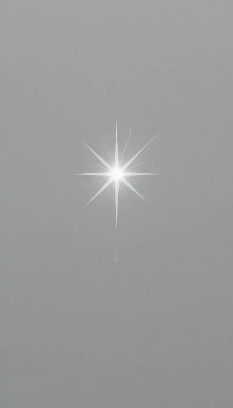 Illustrazione minimalista di stella luminosa su sfondo grigio morbido