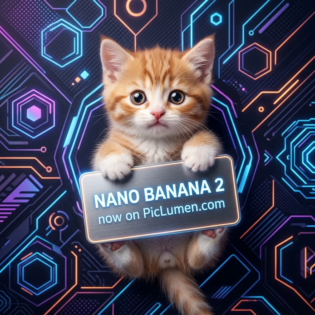 Mockup de chaton chibi mignon tenant une enseigne métallique futuriste