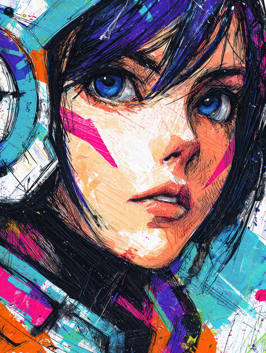 Romance de anime sci-fi com garota androide e garota humana