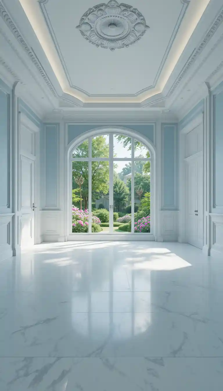 Amplio dormitorio moderno con suave luz natural y vistas al jardín