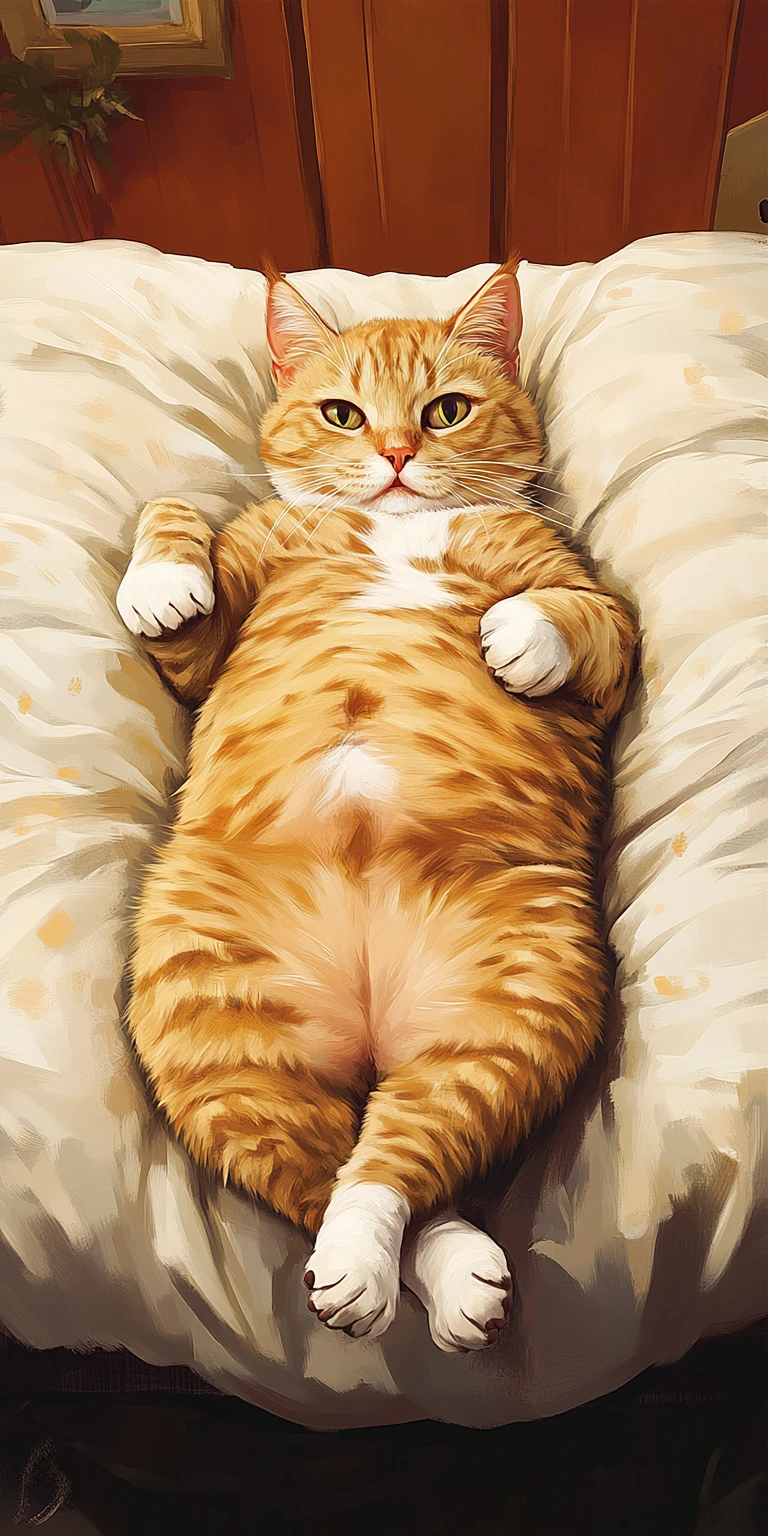 Gatinho fofo recostado em pé no estrado da cama
