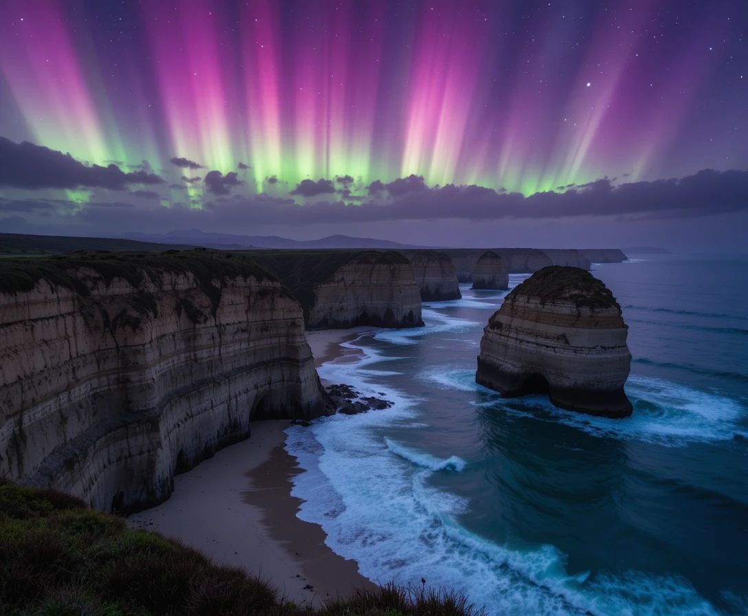 Aurora Sobre os Doze Apóstolos nas Falésias da Costa da Austrália