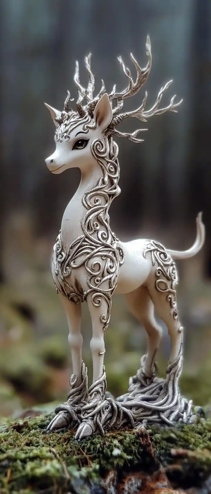 站在粉彩色中的可愛奇幻金屬精靈