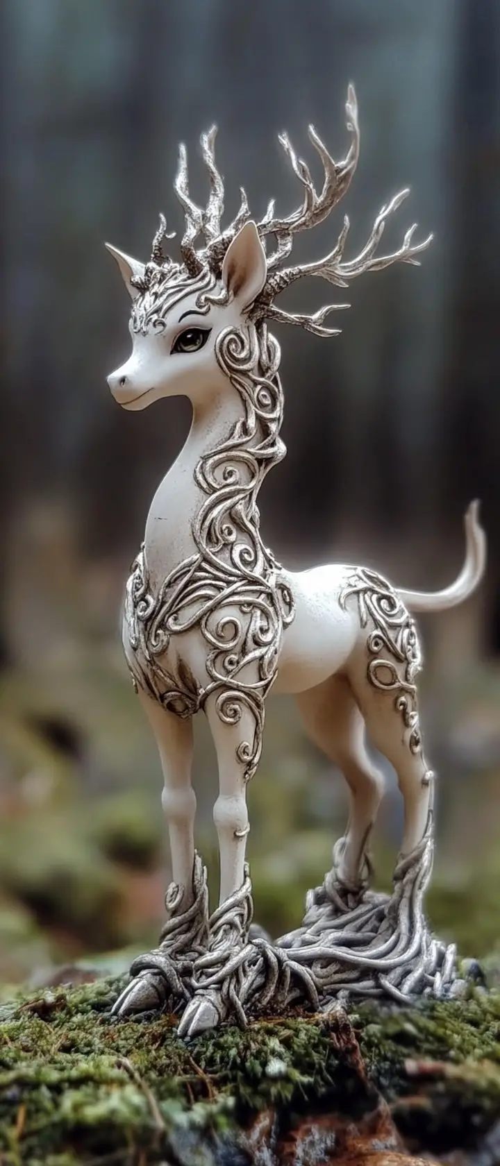 站在粉彩色中的可愛奇幻金屬精靈