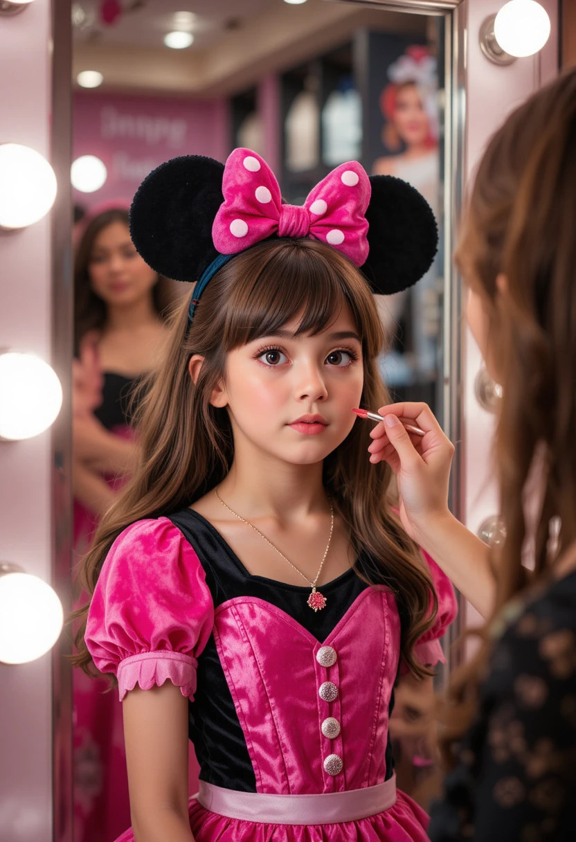 Menino com vestido da Minnie assiste a transformação de maquiagem