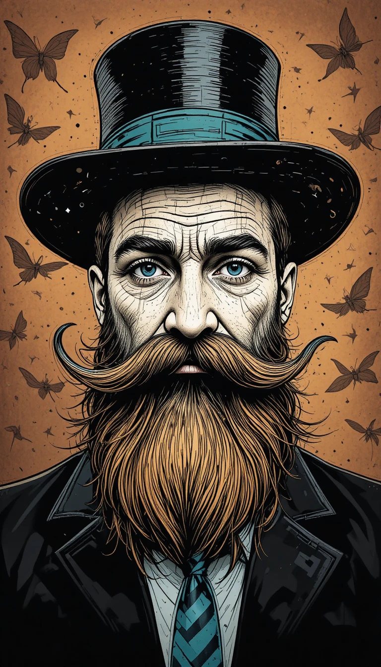 Retratos em close de homens com bigodes exóticos