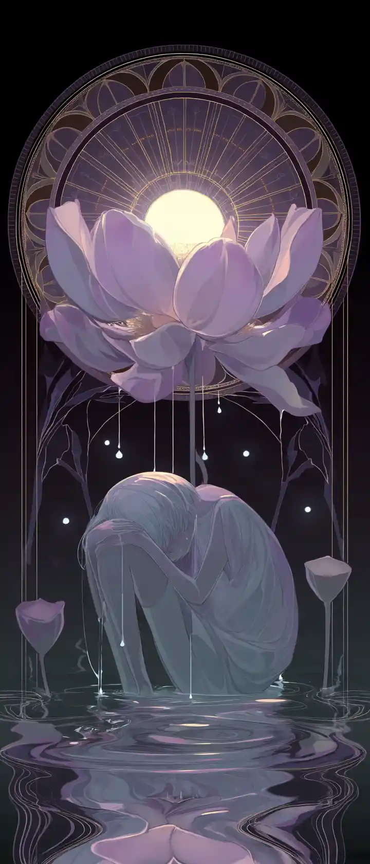 靈幻感動漫少年安睡在巨大蓮花中