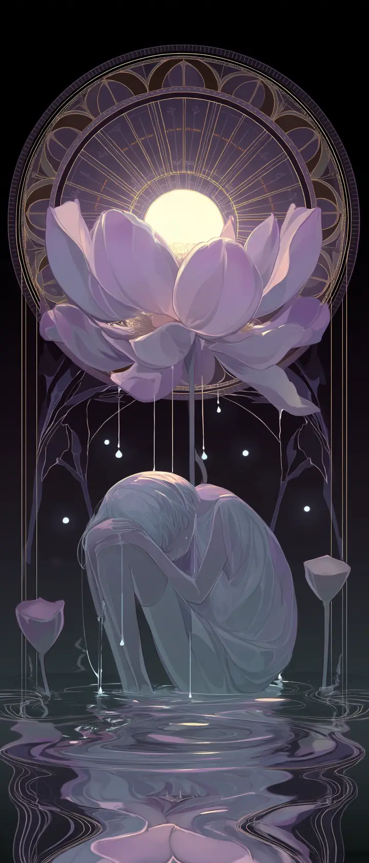靈幻感動漫少年安睡在巨大蓮花中