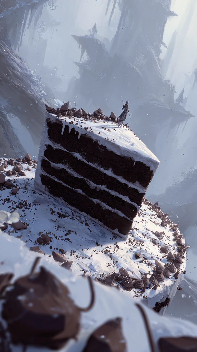 Torta al cioccolato servita per un accogliente pasto invernale
