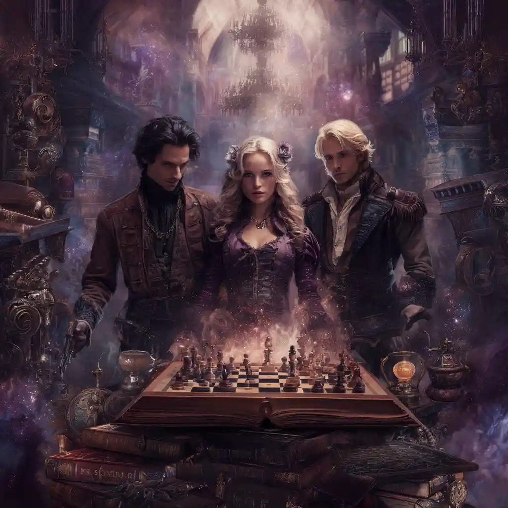 Adventurers Confront Floating Chessboard In Magic Tower Room