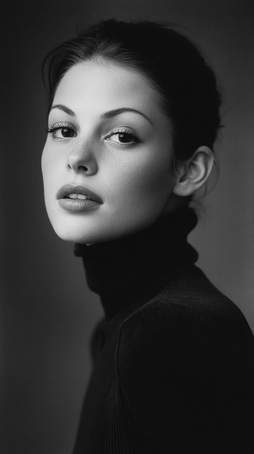 Black and white studio portrait of a french ballerina