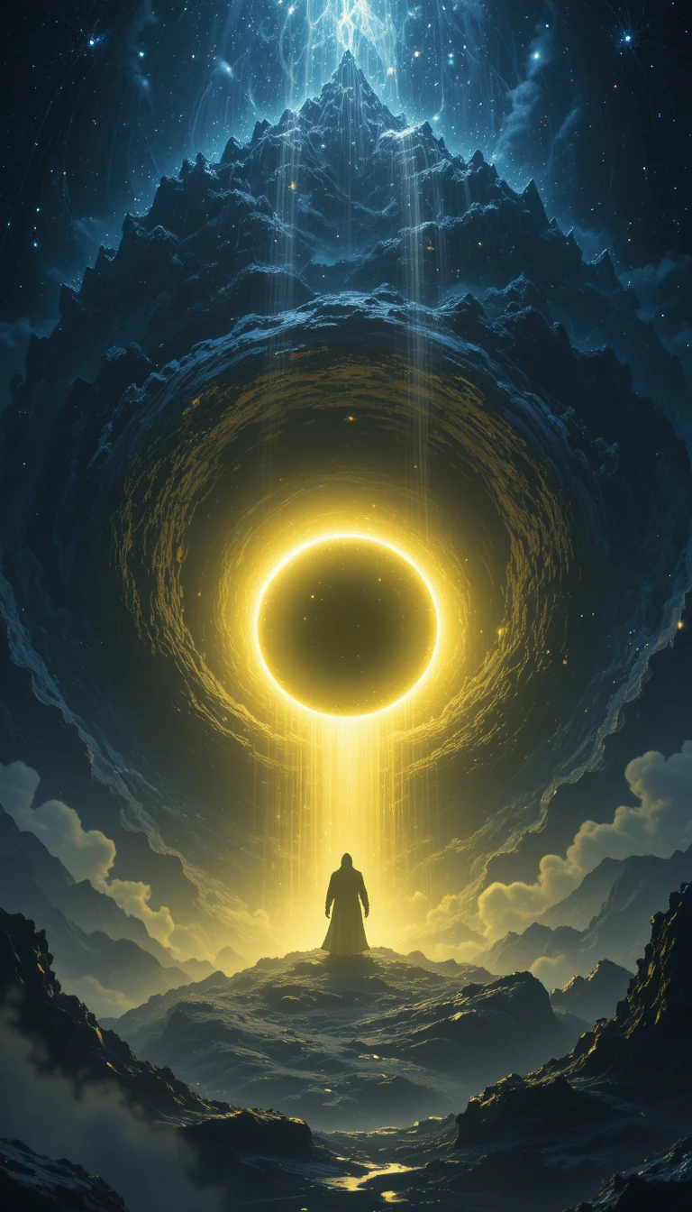 Ninja Silhouette Hidden Within A Glowing Cosmic Black Hole