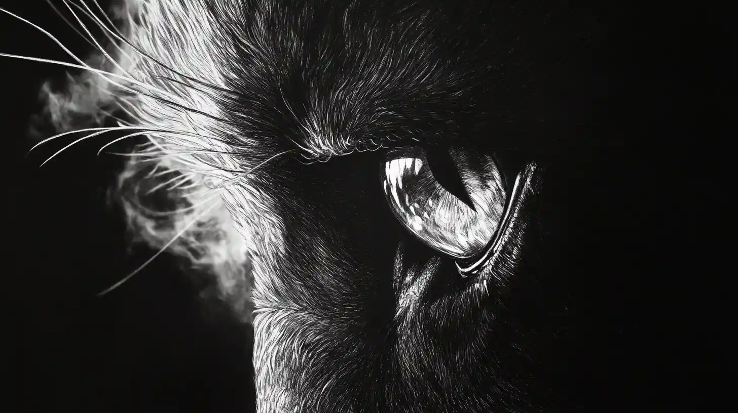 Œil de panthère en graphite avec jungle cachée dans l’iris