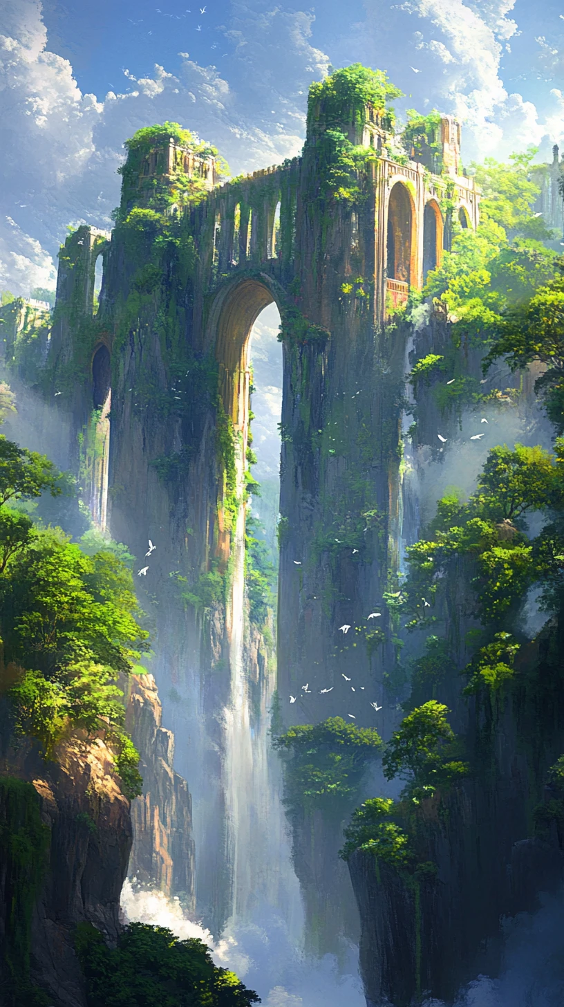 Castelo de fantasia encantado em uma floresta verdejante