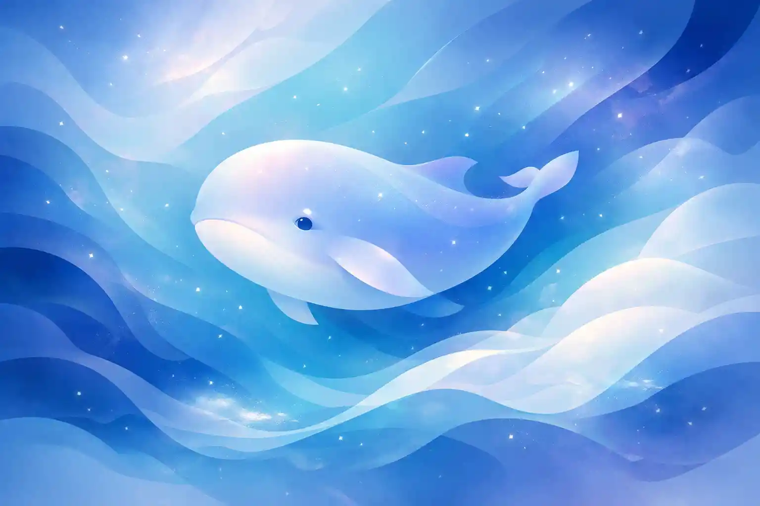 Ballena bebé abstracta formada por suaves degradados fluidos