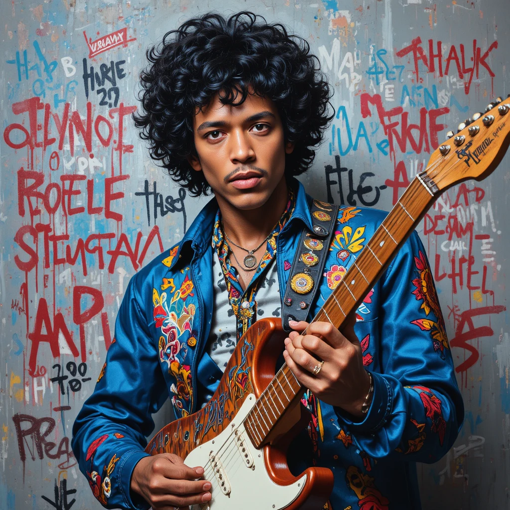 Guitarrista hombre serio con guitarra eléctrica en retrato en primer plano