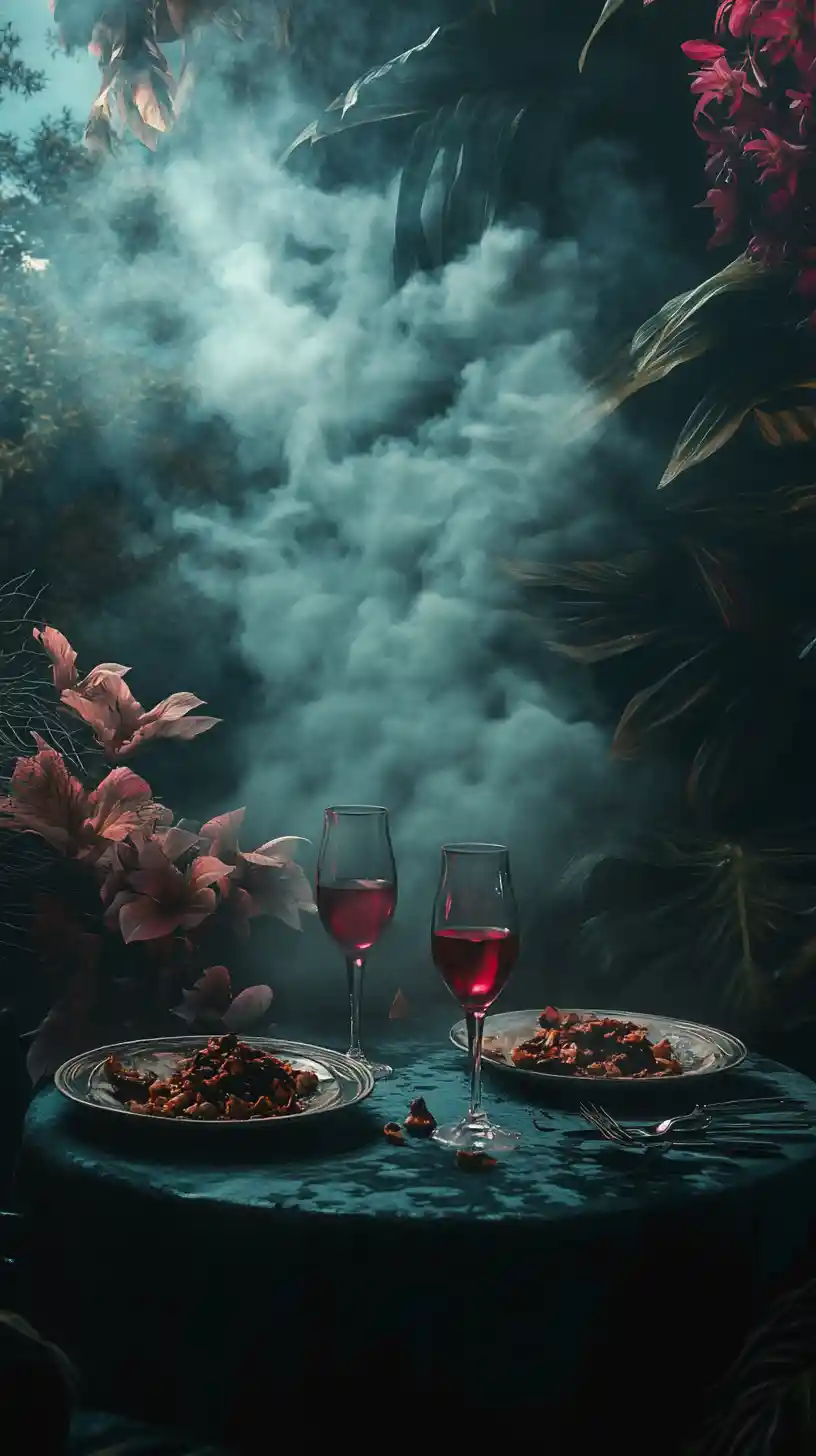 Slow release poison glowing in a dark abstract paradise