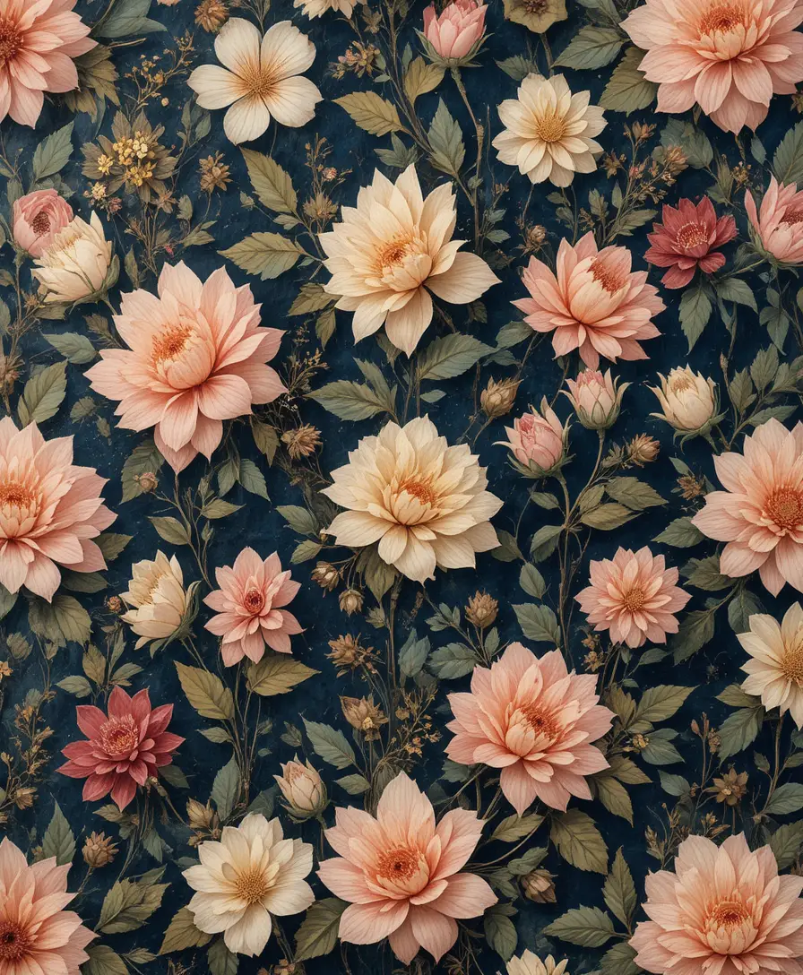 Nahtloses pastellfarbenes Blumenmuster für Vintage-Buchcover
