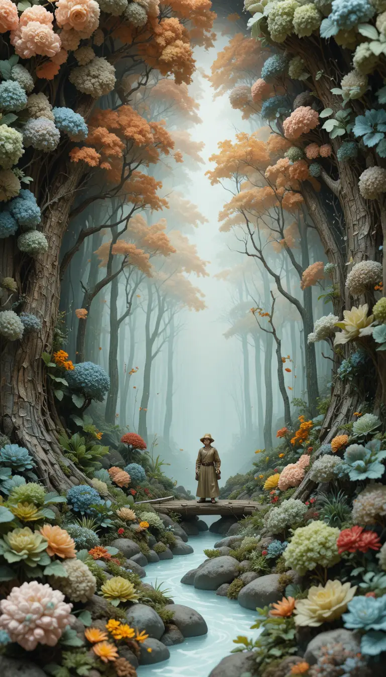 Petit personnage chaleureux du peuple de la forêt en aquarelle douce