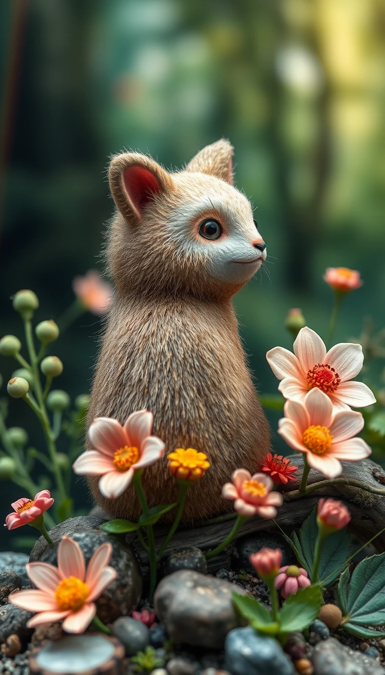 Adorables minuscules habitants de la forêt dans une scène d’atelier à l’aquarelle
