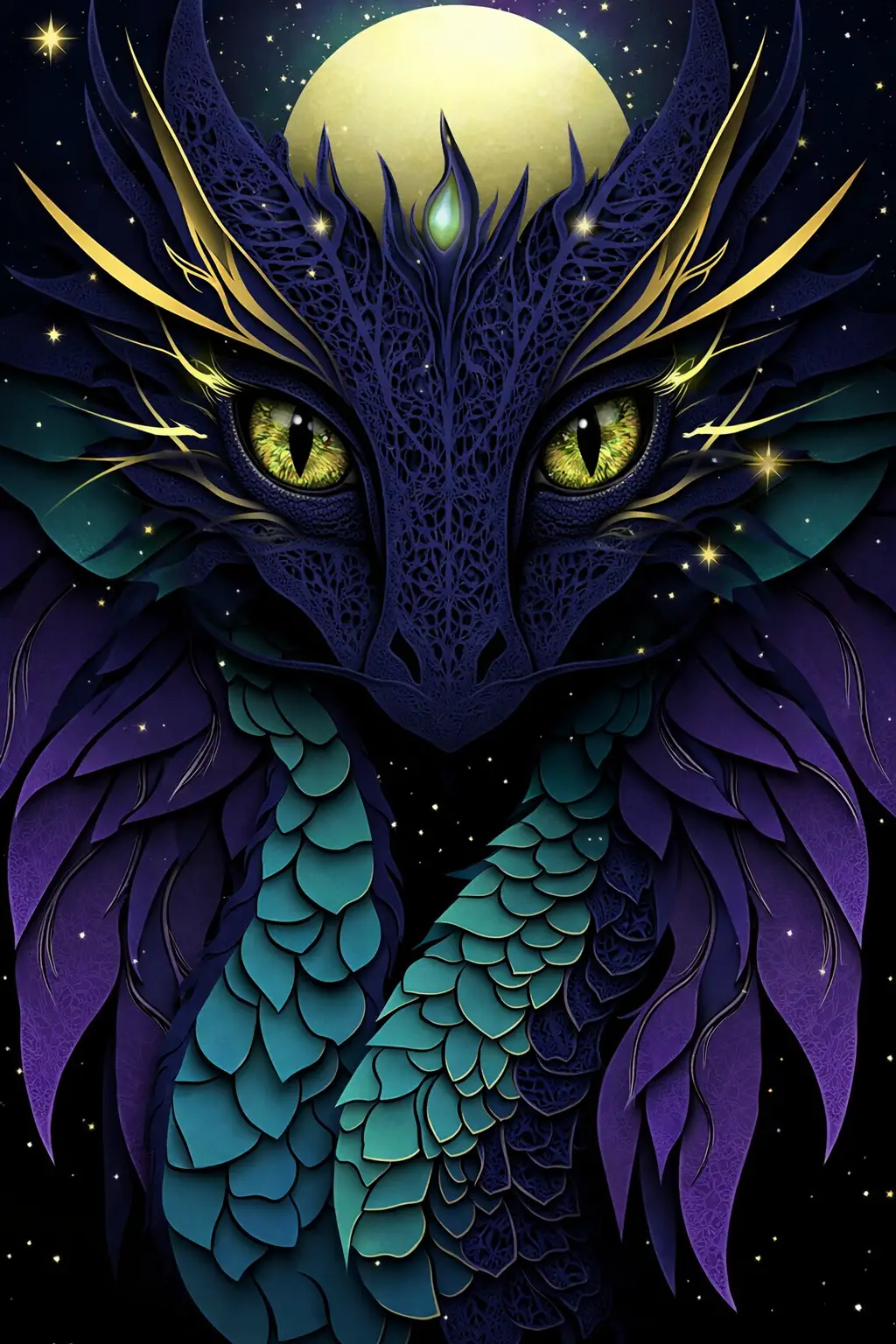 Close up view of a single detailed dragon eye