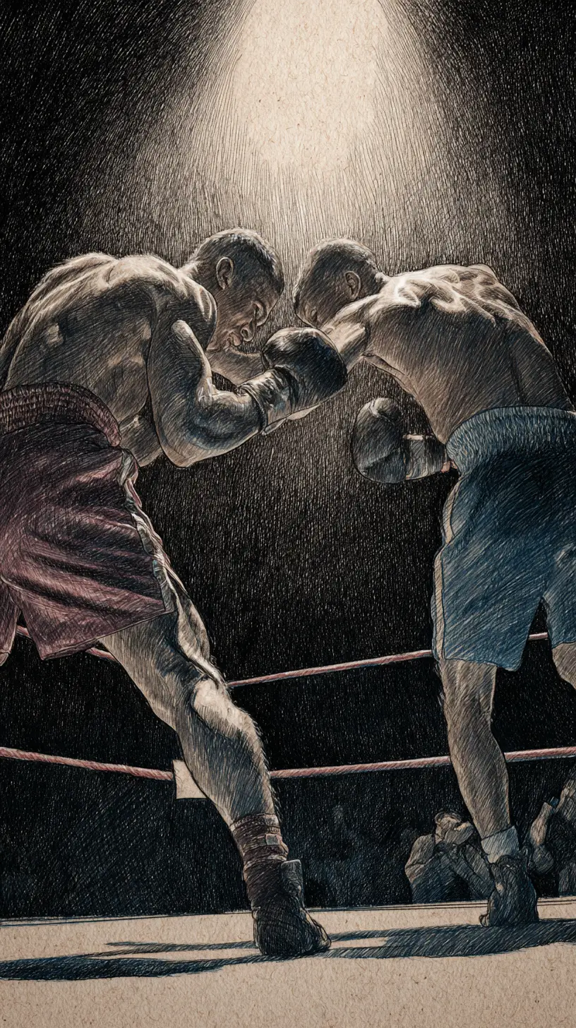 Boxe in primo piano nel brutale momento dell’impatto