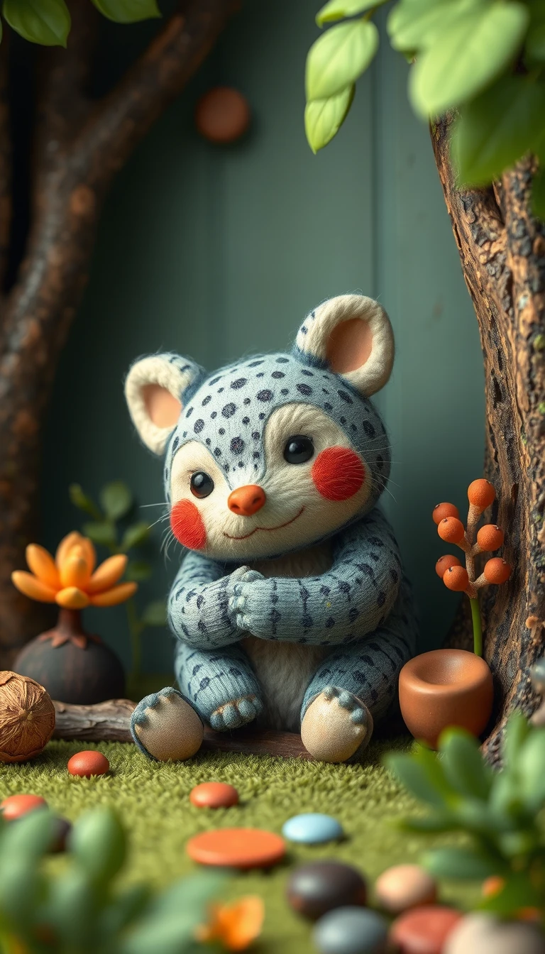 Criança pequena em uma floresta imensa em estilo aquarela aconchegante