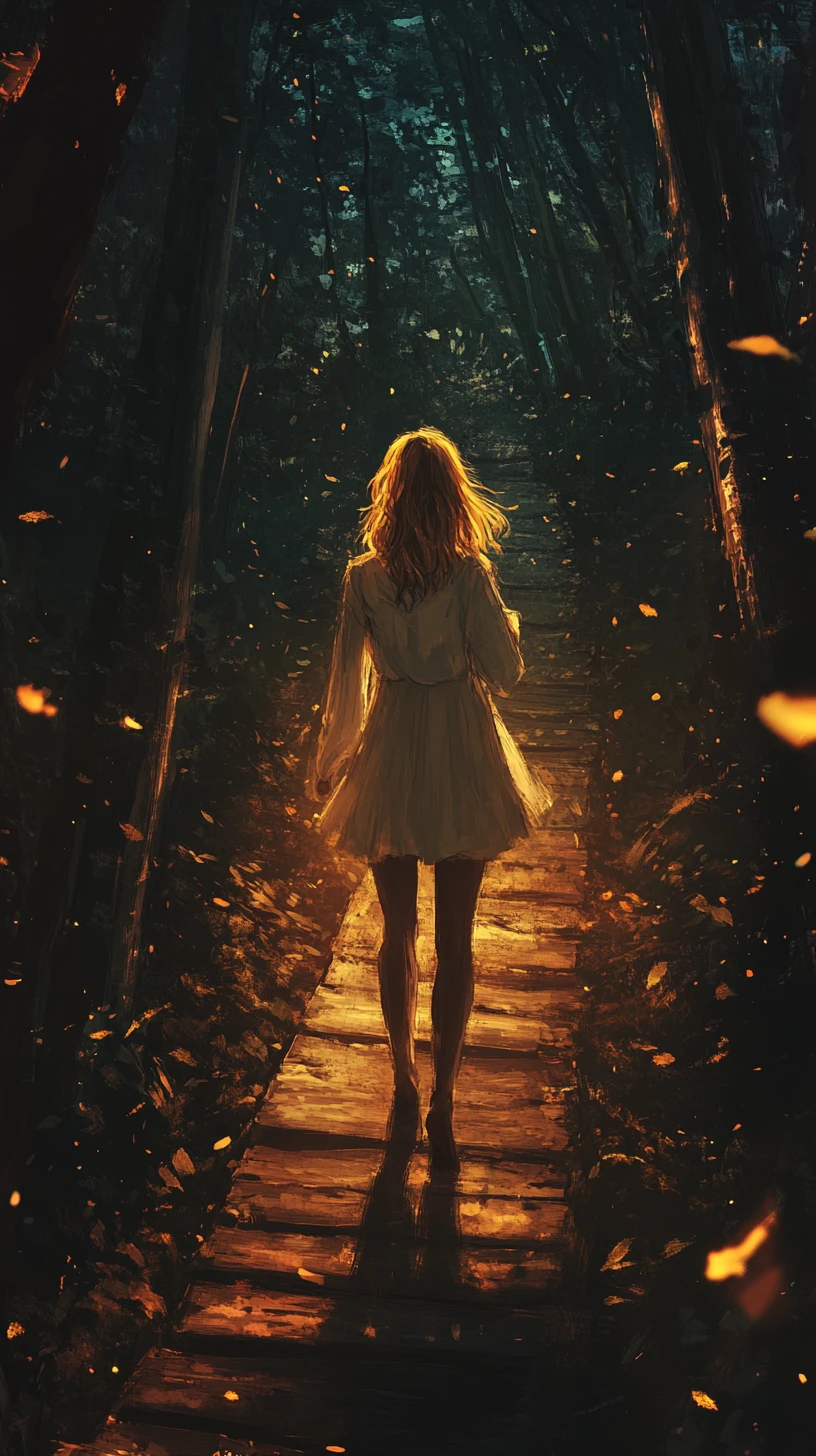 Solitary figure standing apart with distant echoes of others