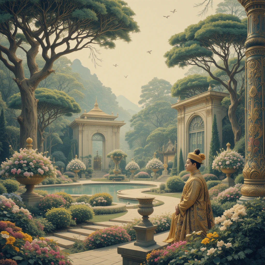 Nightingale Singing In An Imperial Garden Before The Emperor