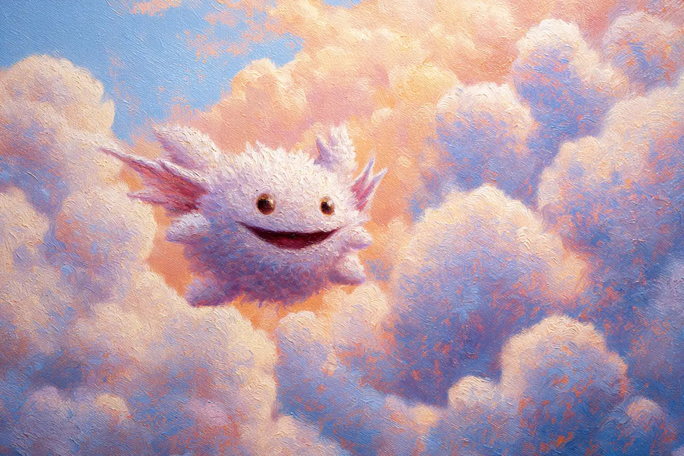 在日出雲海中起舞的俏皮奇幻精靈