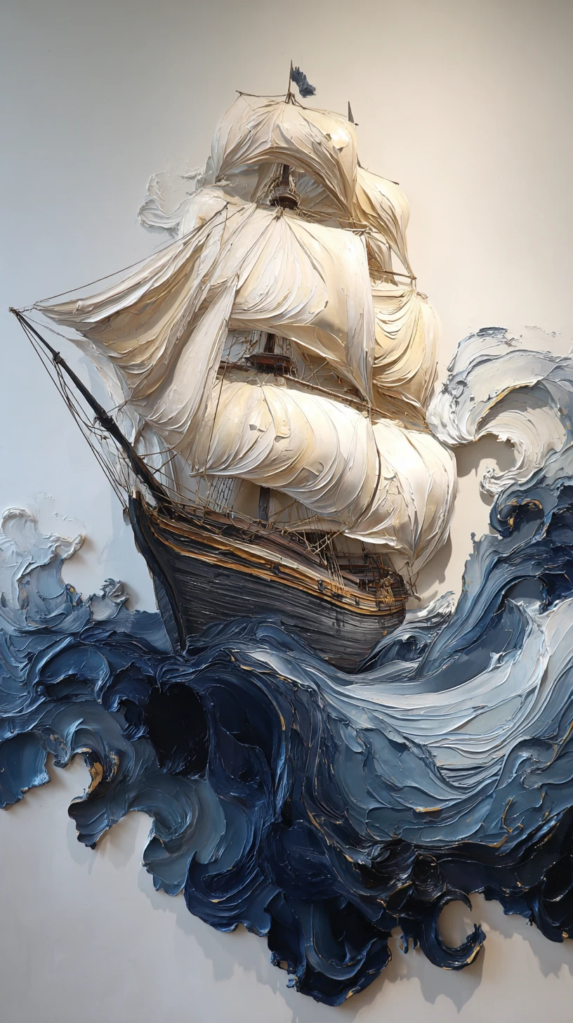 Vascello pirata infestato che solca un impossibile mare nero