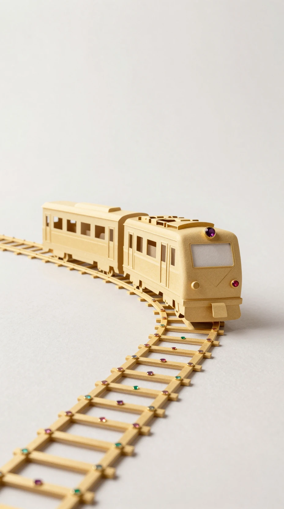 宝石をちりばめた黄金のダイヤモンド軌道を疾走する列車レース